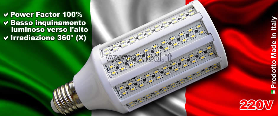 Lampadina LED 20W E27 White  a Basso inquinamento luminoso verso il cielo - Made in Italy