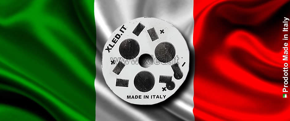 Circuito stampato MCPCB Ø26mm per 3LED - Made in Italy