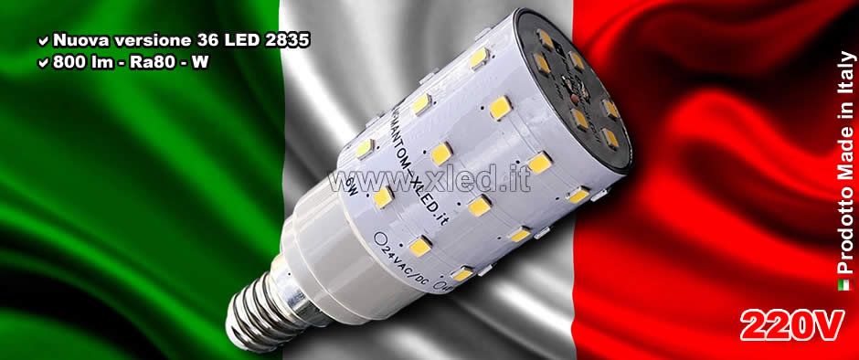 Lampadina LED 6W E14 220V White - Made in Italy