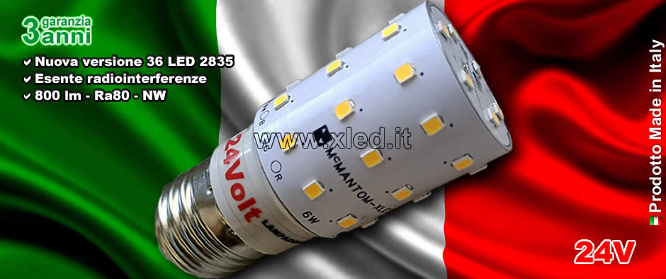 Lampadina LED 6W E27 24V Neutral White - Made in Italy