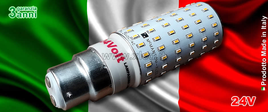 Lampadina LED 10W B22 24V 1200lm Warm White - Made in Italy