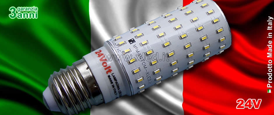 24V - Lampadina LED 10W 1200lm E27 White - Vessel LED lamps - Made in Italy