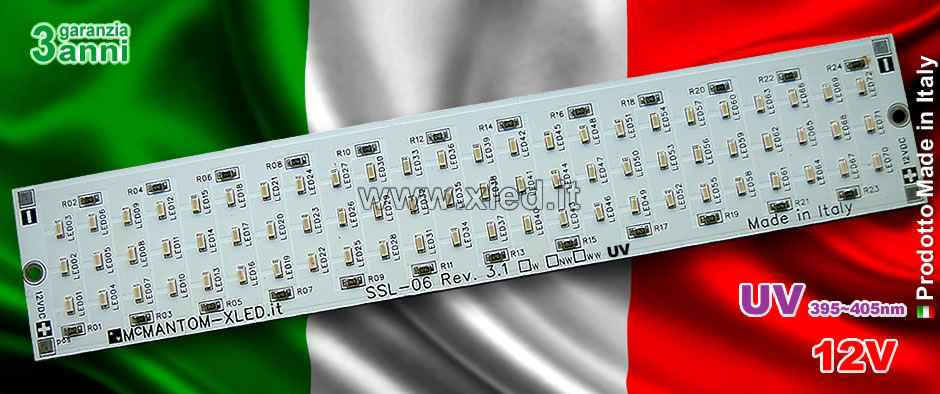 Modulo LED SSL-06-UV 395~405nm 12VDC - Made in Italy