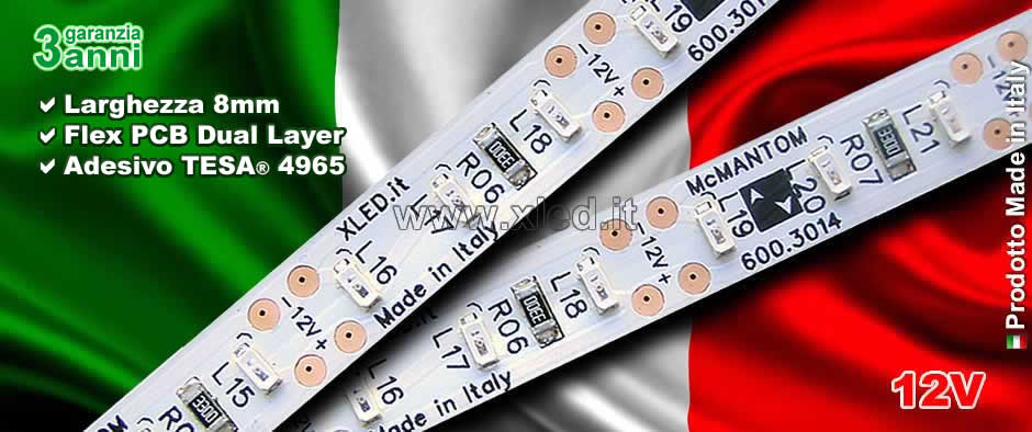 Striscia LED 3014-600-12-IP20 12VDC 72W UV 395~405nm - Made in Italy